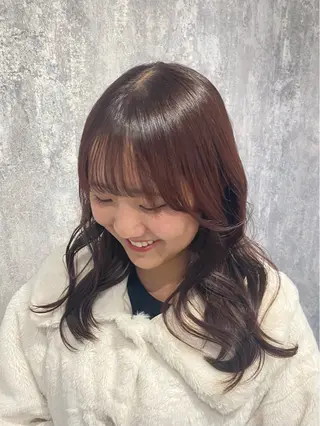 セミロング カラー shiori/透明感 /顔周り/髪質改善のヘアスタイル