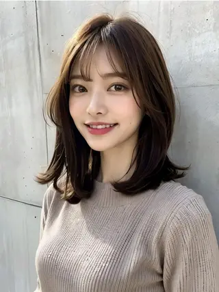 セミロング 髪質改善🇰🇷 レイヤーカット/梅田のヘアスタイル