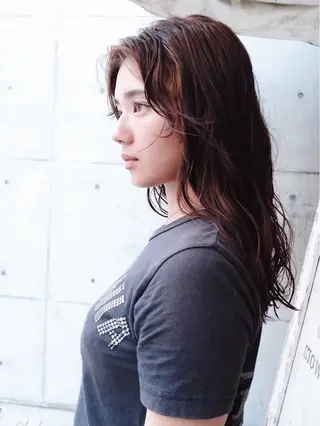 セミロング カラー パーマ 南堀江🌿パーマ Tetsu【テツ】のヘアスタイル