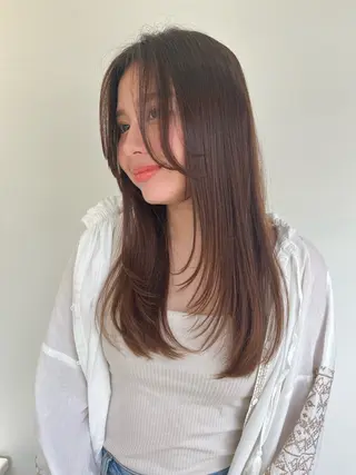 ロング カラー 小顔カット得意🌟 岩渕麻由のヘアスタイル