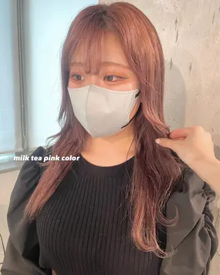 ロング カラー パーマ ヘアアレンジ メンズ キッズ ネイル マツエク・マツパ アイブロウ 透明感カラー・レイヤ ー🎀amika🎀のヘアスタイル