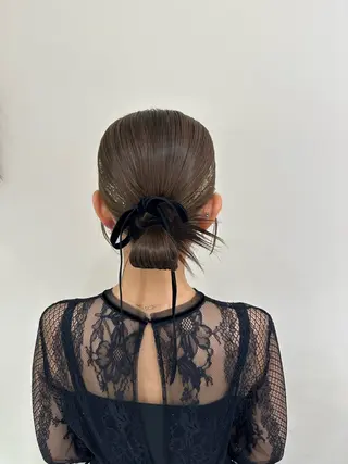 セミロング カラー ヘアアレンジ タイトボブ個性派カラ ーAKANEのヘアスタイル