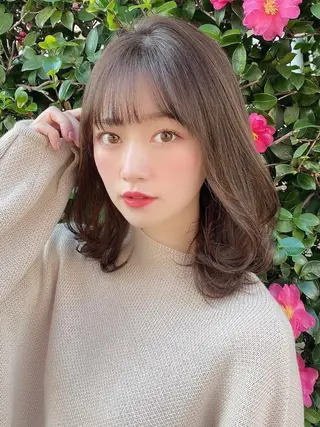 ミディアム カラー 髪質改善くすみカラー 🍀/石川大輔のヘアスタイル