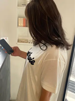 セミロング カラー 森口 竜三のヘアスタイル