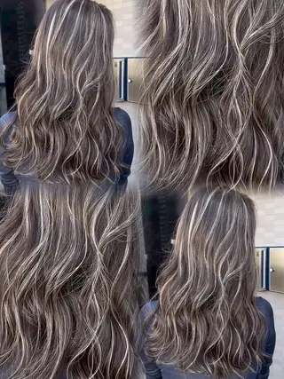 セミロング ✨ハイライト/バタフ ライレイヤー/原宿✨のヘアスタイル