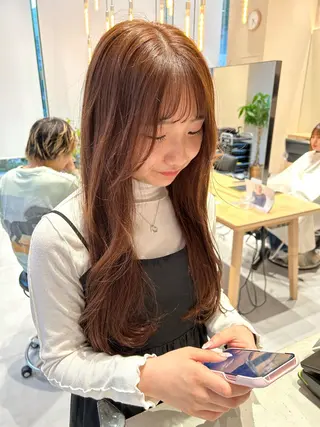 ロング カラー 風香🪼レイヤー カット/艶カラーのヘアスタイル