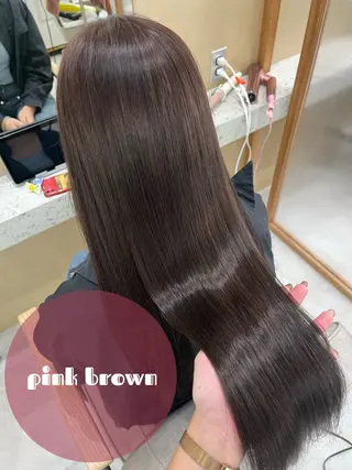 セミロング カラー ヘアアレンジ 🥀暖色韓国ヘア💕 保科侑花のヘアスタイル