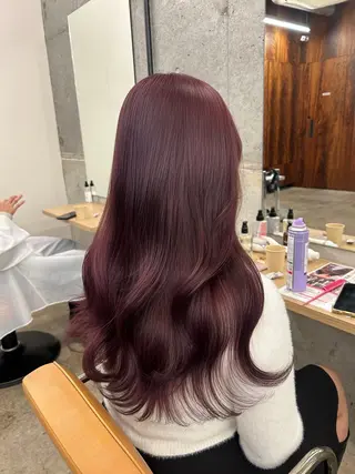 ロング カラー 🌷ラベンダーピンク 顔まわり🌷ねいろのヘアスタイル