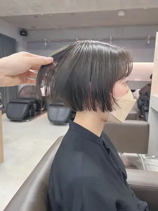 ショート カラー ボブパーマコテ巻き風 パーマNo1深江秀平のヘアスタイル