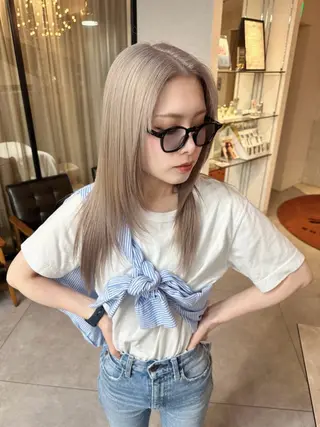 ロング カラー 韓国/レイヤー/ 透明感🩶ひかる🩶のヘアスタイル