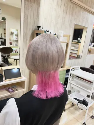 ミディアム カラー メンズ 🌈派手髪ハイトーン 🌈鈴木亮太🌈のヘアスタイル