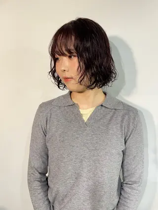 ショート パーマ カットモデル/ ハイトーン/ゆうあのヘアスタイル