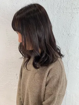 ミディアム カラー 🫧透明感カラー/ ボブ/小笠原汐海🪽のヘアスタイル