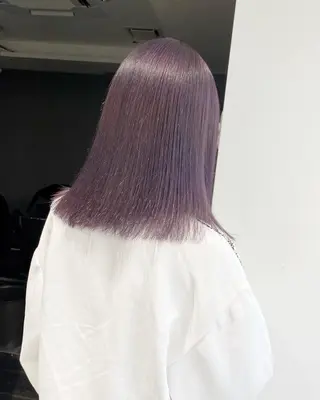 ミディアム カラー ヘアアレンジ 🌷FUKA🌷 まろやかハイトーンのヘアスタイル