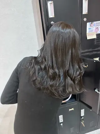 ロング カラー コテ巻き風パーマ レイヤーカット ぱるのヘアスタイル