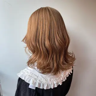 セミロング カラー ヘアアレンジ ピンク・ベージュ🩰 カラー🫧とらのヘアスタイル