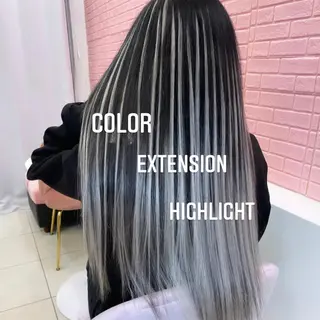 ロング カラー エクステ🩵ブリーチ 韓国ヘア🩵KAEのヘアスタイル