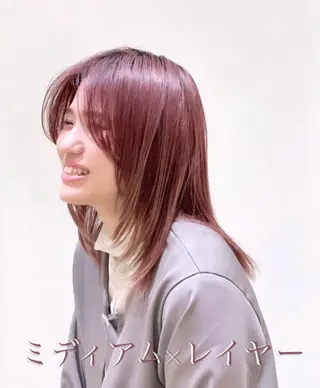 ミディアム カラー NYNYイオン四條畷 村上 心のヘアスタイル