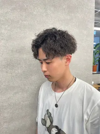 ミディアム パーマ メンズ 🔥メンズ特化🔥 藍斗のヘアスタイル