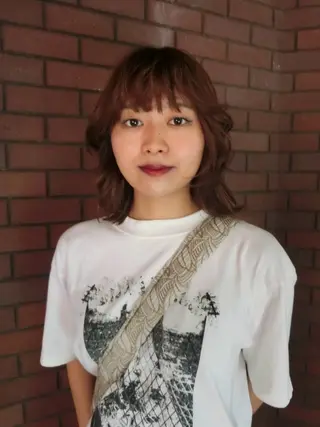 ミディアム パーマ ハッシュカット/ MAYAのヘアスタイル