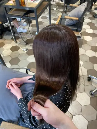 セミロング カラー 髪質改善/痛ませ ないカラー/西村航大のヘアスタイル