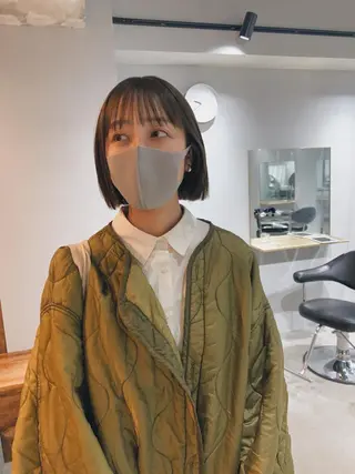 ショート カラー ボブパーマコテ巻き風 パーマNo1深江秀平のヘアスタイル