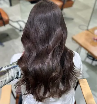 セミロング カラー 顔周りcut/ 艶ワンカラー♥ちさきのヘアスタイル