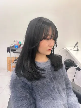 ロング カラー パーマ ヘアアレンジ メンズ キッズ ブリーチなしカラー/ ブラウン/レイヤーのヘアスタイル