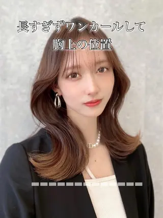 セミロング 映える顔まわり/前髪 特化 💗 ユキマのヘアスタイル