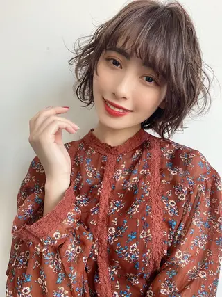 ミディアム パーマ カラー 梅田茶屋町 Yutaのヘアスタイル