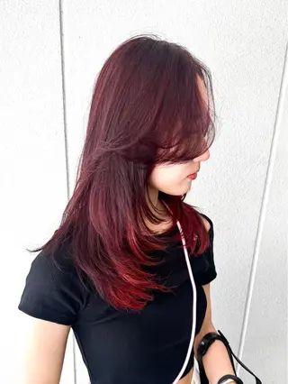 ロング カラー ハイトーン/ウルフ/ レイヤー/Asukaのヘアスタイル