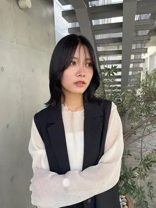 ミディアム カラー レイヤーカット🎀 kanaのヘアスタイル