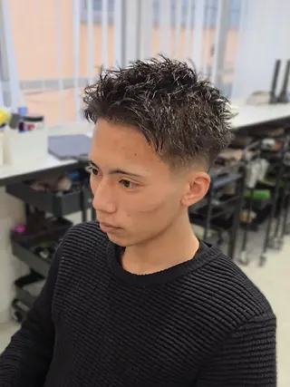 メンズ ショート パーマ Lapis 名古屋駅前店所属・LEN名古屋/パーマ 海外ヘア/メンズ特化のヘアスタイル