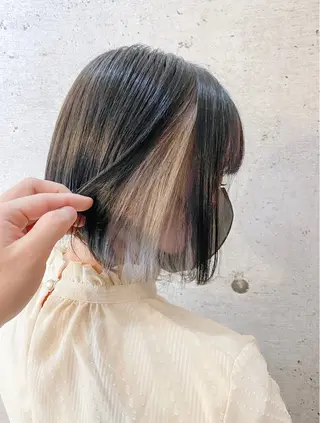 ショート カラー ブリーチ/ボブ ショート/はらのヘアスタイル