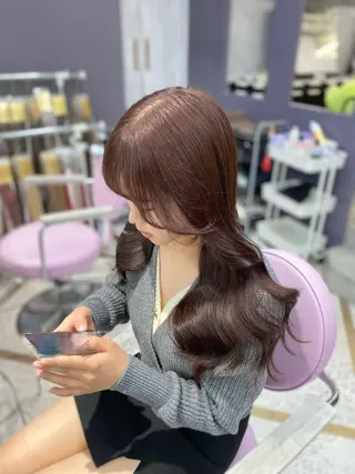 ロング 韓国風モテヘア 🇰🇷aki♡のヘアスタイル