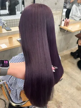 ロング カラー 🌷ラベンダーピンク 顔まわり🌷ねいろのヘアスタイル