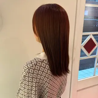 セミロング カラー 佐藤 あさみのヘアスタイル