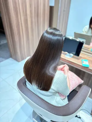 ロング パーマ ツヤ髪縮毛矯正💫/ ハイトーン/あゆみのヘアスタイル