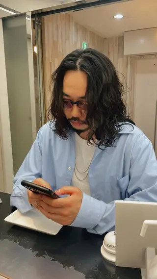 セミロング パーマ メンズ HIKARU副店長/ ✨️髪質改善のヘアスタイル