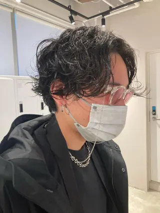 ショート パーマ メンズ ✳️ウルフ/メンズ/ スパイラルパーマ✳️のヘアスタイル