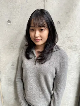 ミディアム カラー レイヤー/柔色 カラー/SAkiのヘアスタイル