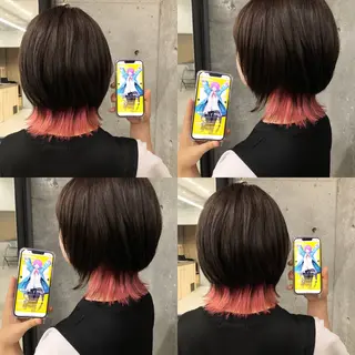 ショート カラー 推しカラー✨ オタク美容師ユウカのヘアスタイル