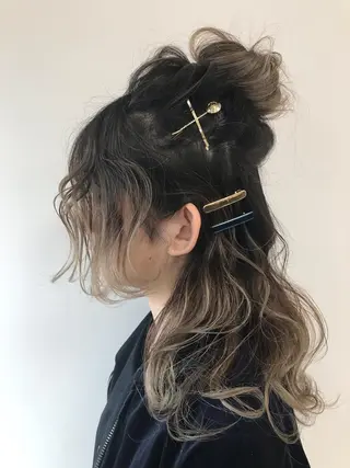 セミロング カラー パーマ ヘアアレンジ メンズ キッズ ネイル マツエク・マツパ Lien 深井店のヘアスタイル