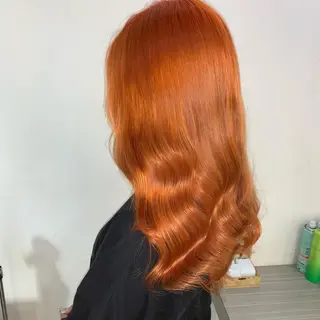 セミロング カラー 新宿♥ハッシュカット 暖色カラー♥Unaのヘアスタイル