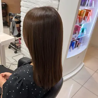 セミロング カラー 【センターパート/ マッシュ】ryokaのヘアスタイル