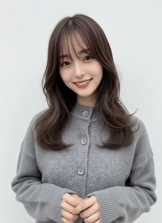 セミロング カラー 赤み消し韓国ヘア レイヤー縮毛🤍渡邉のヘアスタイル