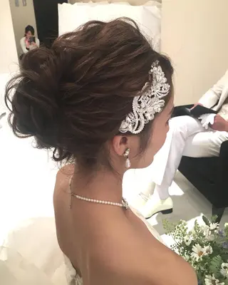 ロング ヘアアレンジ ヘアアンドメイクムタ 新居のヘアスタイル