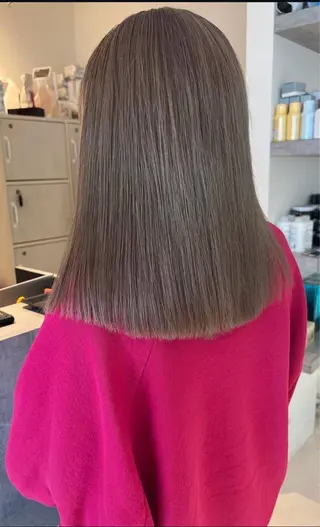 セミロング ♥️透明感×抜け感 ベージュ/佑珠♥️のヘアスタイル