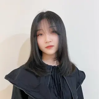 ロング カラー パーマ ブリーチなし/ ベージュ/akiraのヘアスタイル