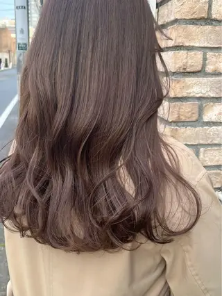 セミロング カラー ヘアアレンジ レイヤー/グレージュ 🤍奥開梨恵のヘアスタイル